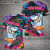 Maxcorners Funny Shark Graffiti Bowling Jersey Personalized Name, Team Name 3D Hawaiian Shirt