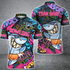 Maxcorners Funny Shark Graffiti Bowling Jersey Personalized Name, Team Name 3D Hawaiian Shirt
