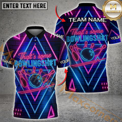 Maxcorners Bowling Neon Strike Personalized Name 3D Unisex Shirt For Karen