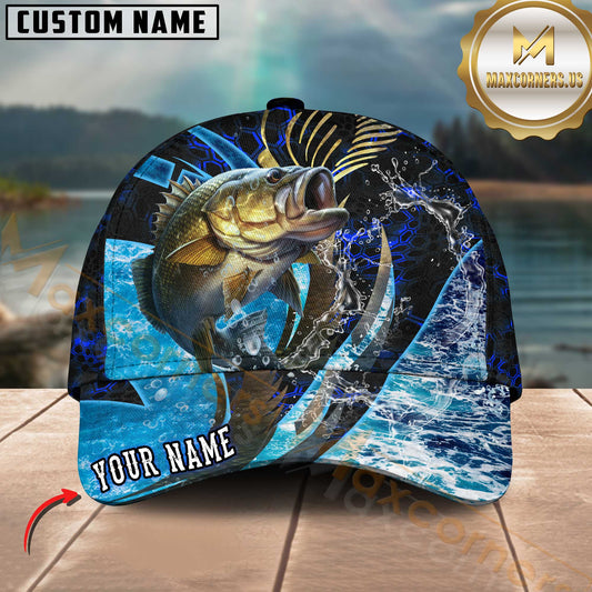 Maxcorners Fishing Tailored Tides Pattern Customized Name 3D Cap (7 Breeds)