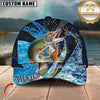 Maxcorners Fishing Tailored Tides Pattern Customized Name 3D Cap (7 Breeds)