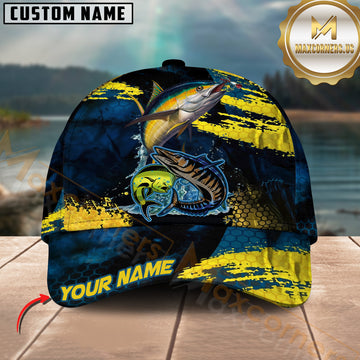 Maxcorners Mahi-Mahi, Wahoo, Tuna Fishing Sport Jersey Customized Name 3D Cap