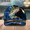 Maxcorners Fishing Blue Ocean Wave & Gold Geometric Personalized 3D Cap (13 Breeds)