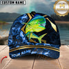 Maxcorners Fishing Blue Ocean Wave & Gold Geometric Personalized 3D Cap (13 Breeds)