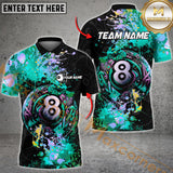Maxcorners Billiard 8-Ball Pool Graffiti Splash Multicolor Options Personalized Name, Team Name 3D Shirt