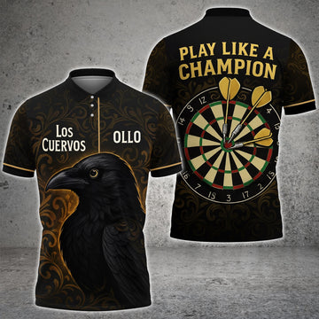 Maxcorners Darts Stadium Graphic Navy 3D Polo Shirt