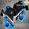 Maxcorners Look With Flaming Strike Bowling Jerseys Multicolor Option Customized Name, Team Name 3D Polo Shirt
