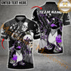 Maxcorners Bowling Jersey With Penguin and Skull Design Multicolor Option Customized Name, Team Name 3D Polo Shirt