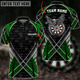 Maxcorners Darts Eagle Cross Pattern Personalized Name, Team Name Unisex 3D Polo Shirt