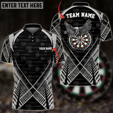 Maxcorners Darts Eagle Cross Pattern Personalized Name, Team Name Unisex 3D Polo Shirt