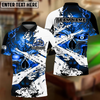 Maxcorners Billiard 8 Ball Inferno Skull Multicolor Options Personalized Name, Team Name 3D Polo Shirt