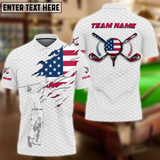 MaxCorners Customized Name Crack Flag Golf Multicolor Custom 3D Polo Shirt