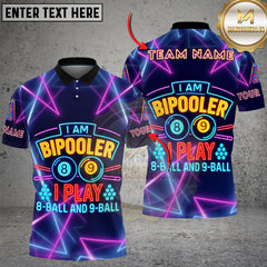 Maxcorners Billiard BiPooler 8-Ball & 9-Ball Neon Personalized Name 3D Unisex Shirt