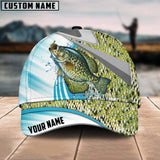 Maxcorners Crappie Fishing Blue Water Fish Skin Customized Name 3D Cap