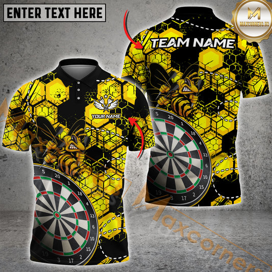 Maxcorners Darts Bee Vintage Multicolor Customized Name, Team Name 3D Shirts