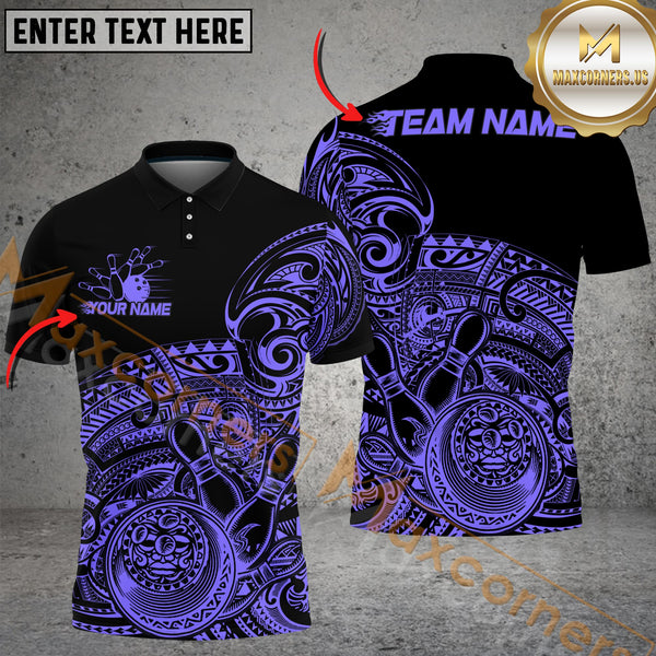 Maxcorners Bowling Tribal Strike Multicolor Customized Name, Team Name 3D Shirts