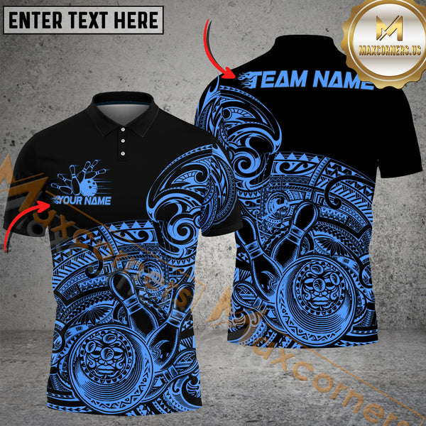 Maxcorners Bowling Tribal Strike Multicolor Customized Name, Team Name 3D Shirts