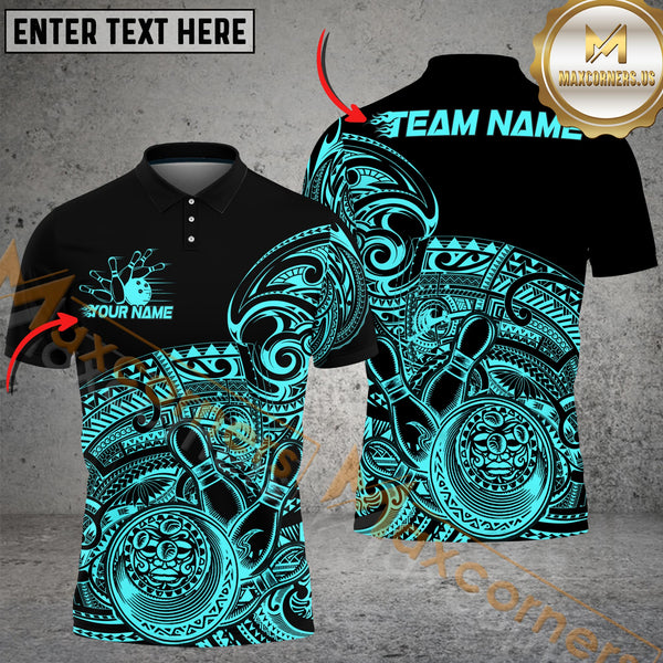 Maxcorners Bowling Tribal Strike Multicolor Customized Name, Team Name 3D Shirts