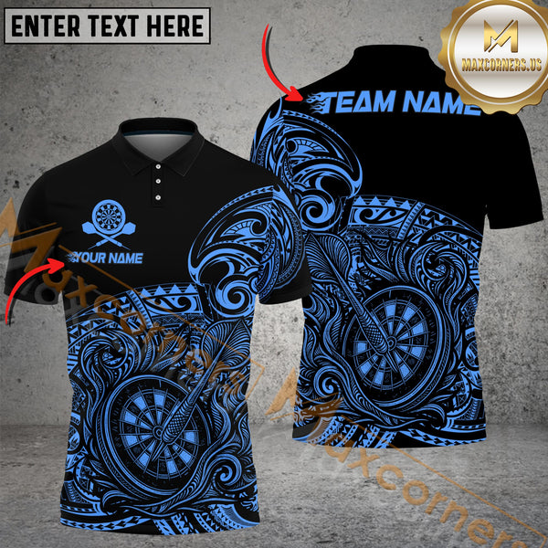 Maxcorners Darts Tribal Wave Multicolor Customized Name, Team Name 3D Shirts
