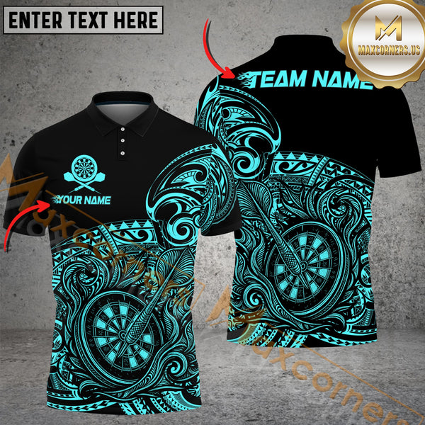 Maxcorners Darts Tribal Wave Multicolor Customized Name, Team Name 3D Shirts