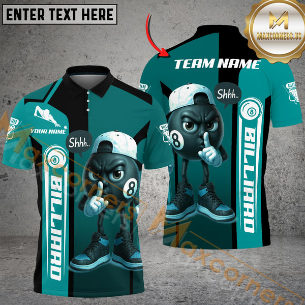 Maxcorners Billiard Silent 8 Ball Multicolor Customized Name, Team Name 3D Shirts