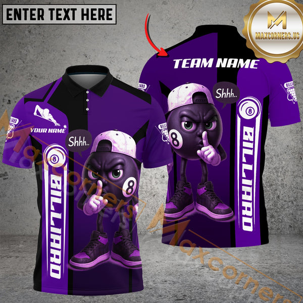 Maxcorners Billiard Silent 8 Ball Multicolor Customized Name, Team Name 3D Shirts