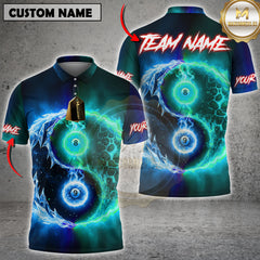 Maxcorners Billiard Fire & Ice Ball 8&9 Multicolor Customized Name, Team Name 3D Shirt