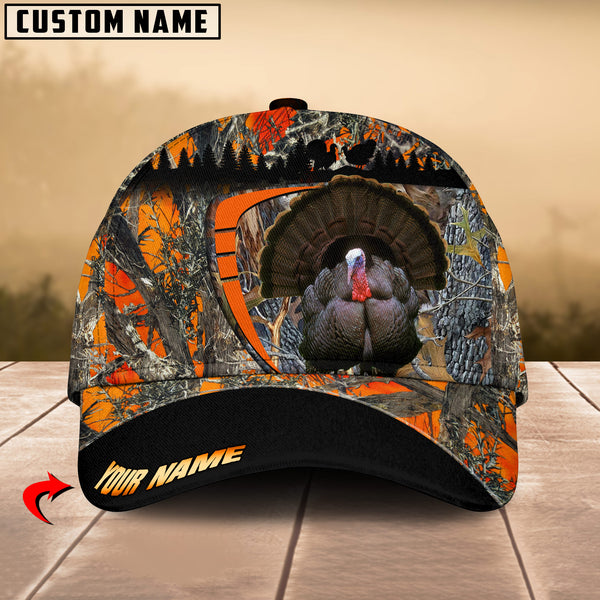 Maxcorners Wilderness Turkey Hunting Orange Camo Personalized Name 3D Cap