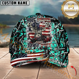 Maxcorners Personalized Buck Head With USA Flag Hunting 3D Cap, Perfect Gift For Hunter