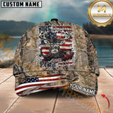Maxcorners Personalized Buck Head With USA Flag Hunting 3D Cap, Perfect Gift For Hunter