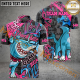 MaxCorners Darts Shark x Bull Dog Graffiti Pattern Customized Name, Team Name 3D Polo Shirt