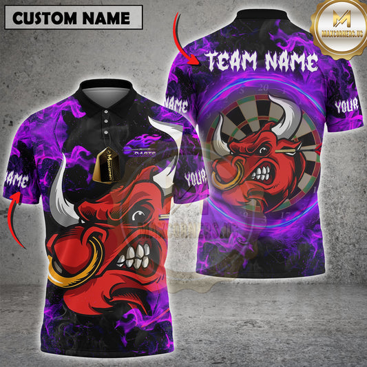 Maxcorners Fire Bull Darts Multicolor Customized Name, Team Name 3D Shirts