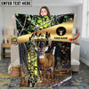 Maxcorners Deer Hunting Golden Pattern Camouflage Multicolor Personalized Name 3D Blanket