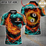 Maxcorners Billiard Yin Yang Fire & Ice Multicolor Customized Name, Team Name 3D Shirt