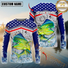 Maxcorners Fishing American Anchor Compass Lighthouse Graphic Custom Name & Team Name 3D Shirts