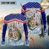 Maxcorners Fishing American Anchor Compass Lighthouse Graphic Custom Name & Team Name 3D Shirts