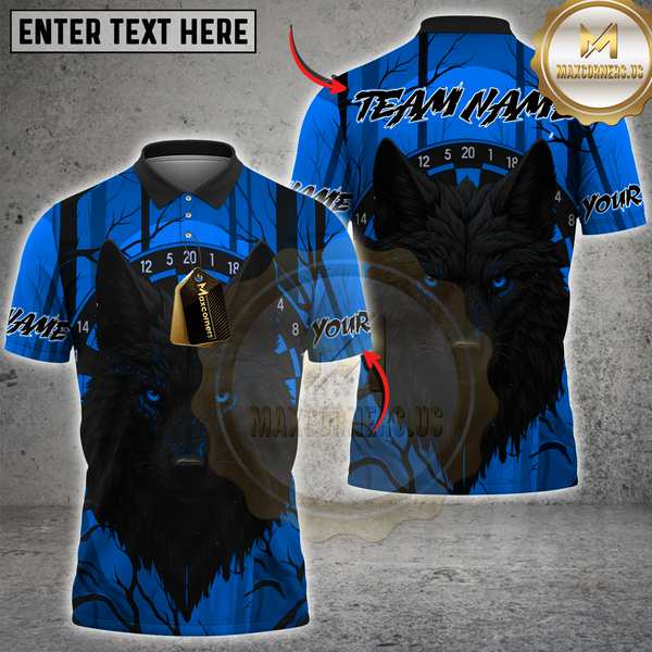Maxcorners Darts Wolf Multicolor Customized Name, Team Name 3D Shirts