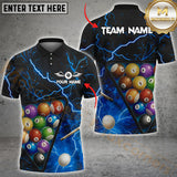 Maxcorners Billiard Pool Thunder Lightning Multicolor Options Personalized Name, Team Name 3D Shirt