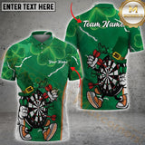 Maxcorners Darts Funny ST Patrick Day Shamrock Pattern Personalized Name, Team Name 3D Shirt