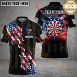 MaxCorners Darts Smoke US Customized Name, Team Name 3D Polo Shirt