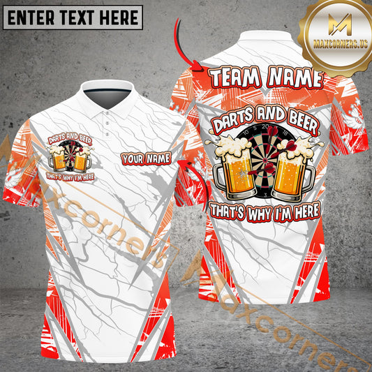 Maxcorners Darts And Beer That's Why I'm Here Multicolor Customized Name, Team Name 3D Shirts