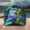 Maxcorners Bowling Funny Shark Graffiti Multicolor Personalized Name 3D Cap