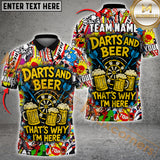 Maxcorners Darts And Beer That's Why I'm Here Personalized Name 3D Unisex Shirt