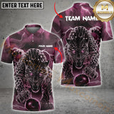 Maxcorners Bowling Lightning Panther Multicolor Option Customized Name, Team Name 3D Shirt