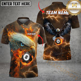 Maxcorners Billiard Ball 8 Hawk Fire Multicolor Personalized Name, Team Name 3D Shirt