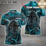 Maxcorners Bowling Lightning Panther Multicolor Option Customized Name, Team Name 3D Shirt