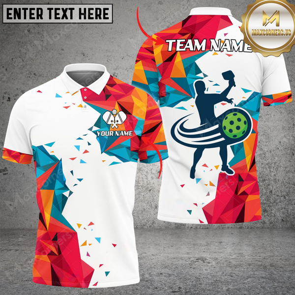 Maxcorners Pickleball Diamond Smoke Customized Name, Team Name 3D Unisex Shirt