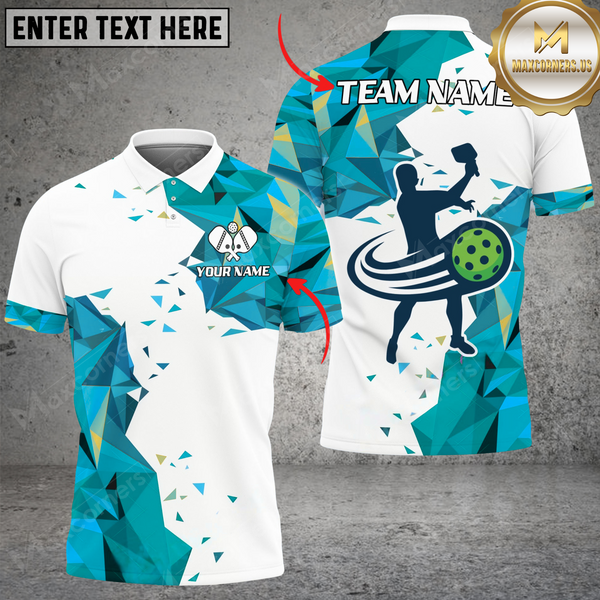 Maxcorners Pickleball Diamond Smoke Customized Name, Team Name 3D Unisex Shirt