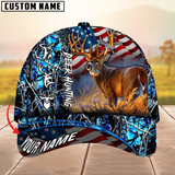 Maxcorners Hagre Zumjyre Deer Hunting American Flag Multicolor Personalized Name 3D Cap