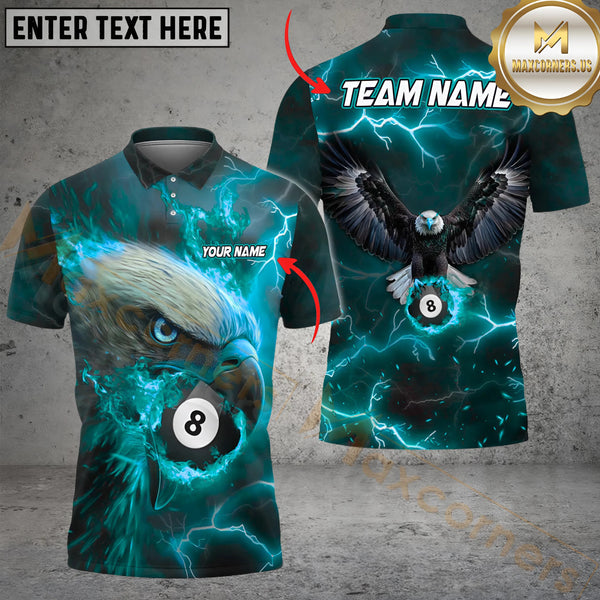 Maxcorners Billiard Ball 8 Hawk Fire Multicolor Personalized Name, Team Name 3D Shirt